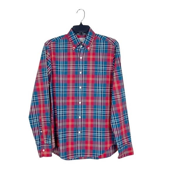 J Crew Plaid 100% Cotton Long Sleeve Button Down Shirt Slim Fit Holiday Size S - Picture 2 of 6